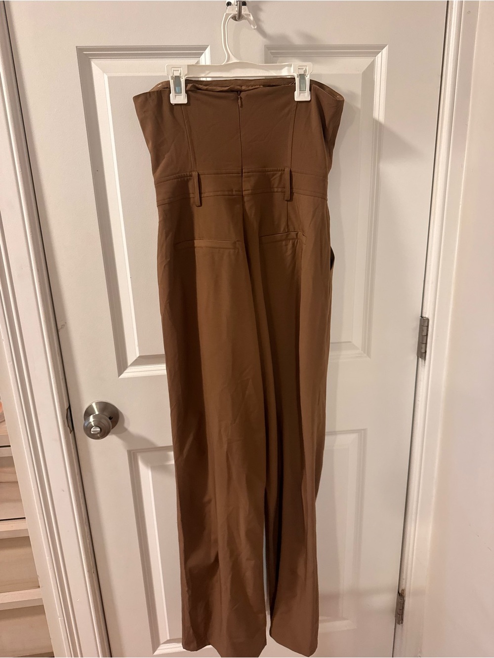 Vici Strapless Wide-Leg Jumpsuit in Brown - Picture 3 of 4